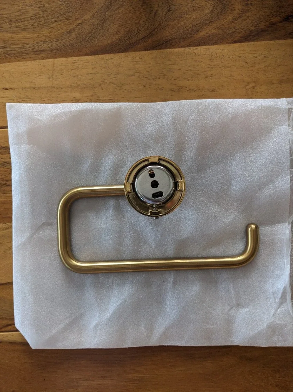 Brushed Gold Toilet Paper Holder Wall Mount Bathroom Accessory NEW